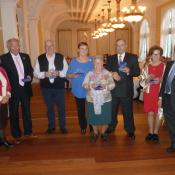 Los homenajeados obsequiados junto al Presidente del GMT de Cantabria Mario Diez Andres