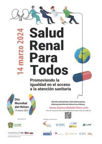 Cartel del Día Mundial del Riñón 2024 - Salud renal para todos